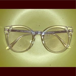 Clear Horn Rimmed Sunglasses